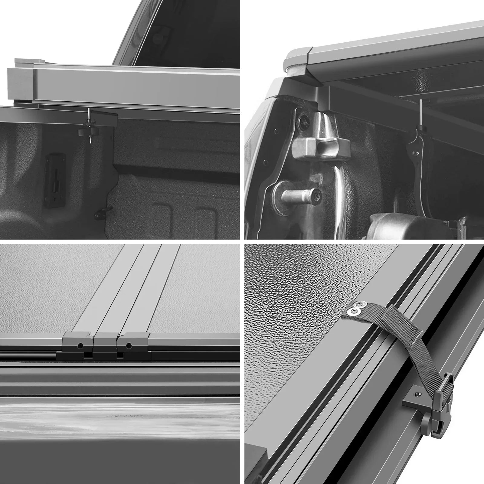 Kikito Professional FRP Hard Tri-Fold Truck Bed Tonneau Cover for 2003-2024 Ram 1500 2500 3500 6.4ft (74.6in) Bed Without | Rambox & Deckrail System |