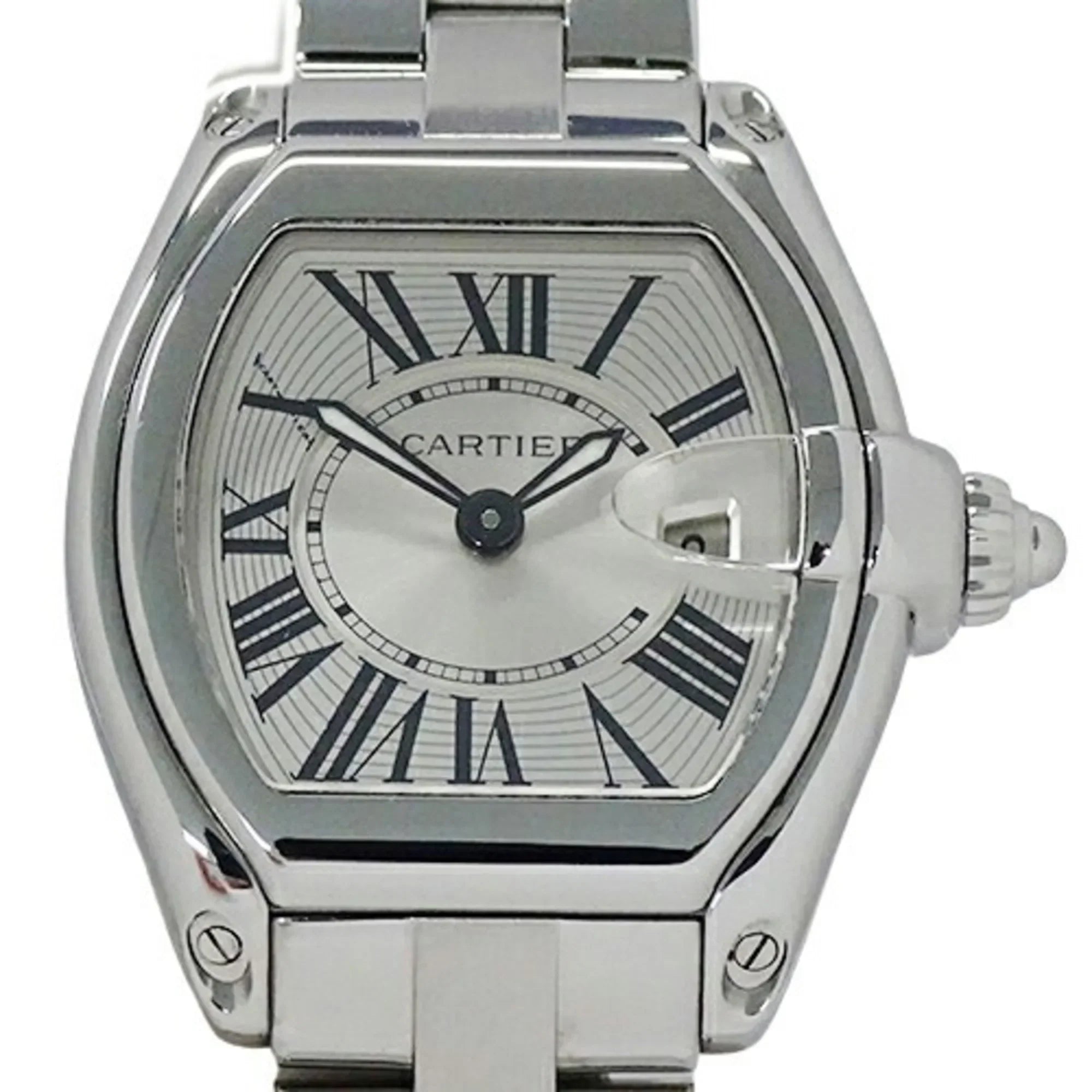 Pre-Owned Cartier Watch Ladies Roadster SM Date Quartz Stainless Steel SS W62016V3 Silver Polished (Fair)