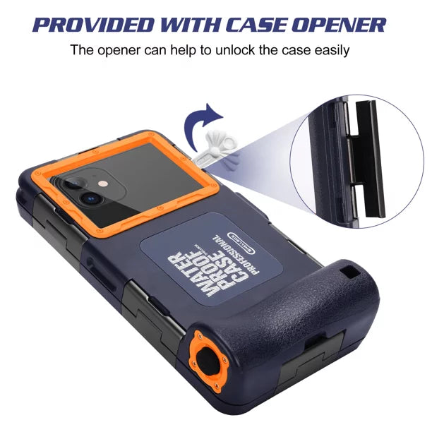 UrbanX Professional [15m/50ft] Swimming Diving Surfing Snorkeling Photo Video Waterproof Protective Case Underwater Housing for Meizu V8 Pro And all Phones Up to 6.9 Inch LCD with Lanyard