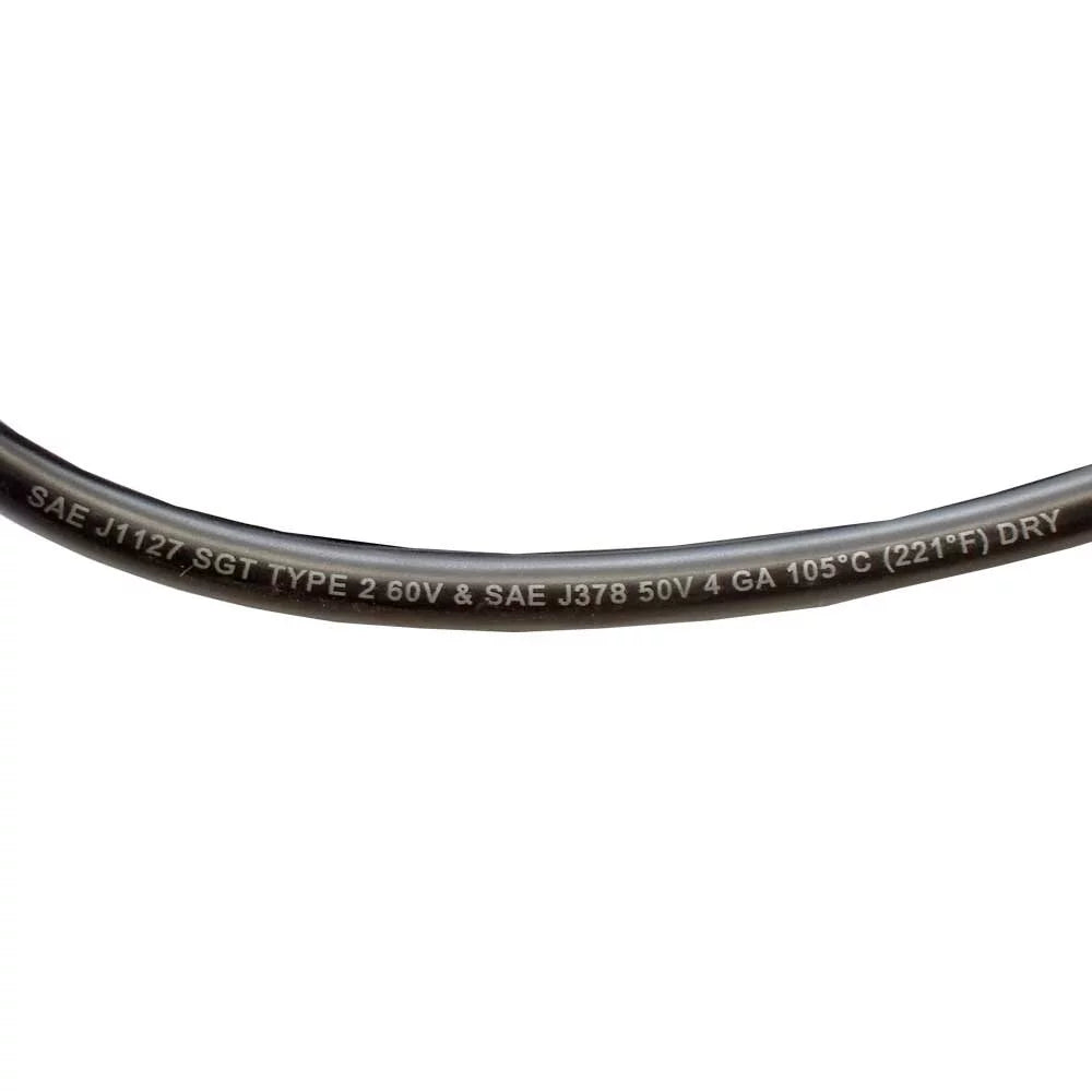 Triton Marine Boat Battery Cable | 4 AWG 12 Foot 5/16 Lugs Black