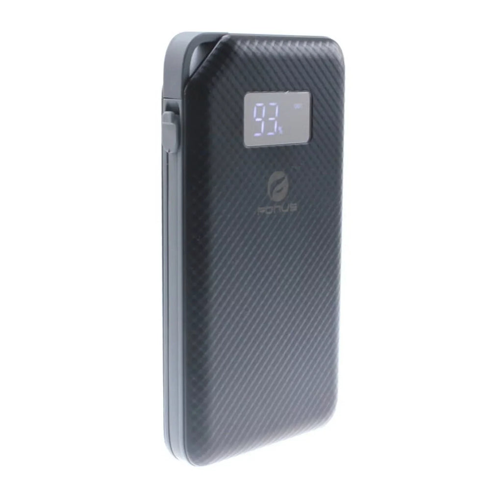 Charger 10000mAh Power Bank w Type-C Retractable USB Cable O1D for Acer Liquid Jade Primo - Alcatel PulseMix, Idol 5S 5 4S - Blackberry Key2, Motion, KEYone - BLU G9 Pro, Vivo 5 - BOLD N1