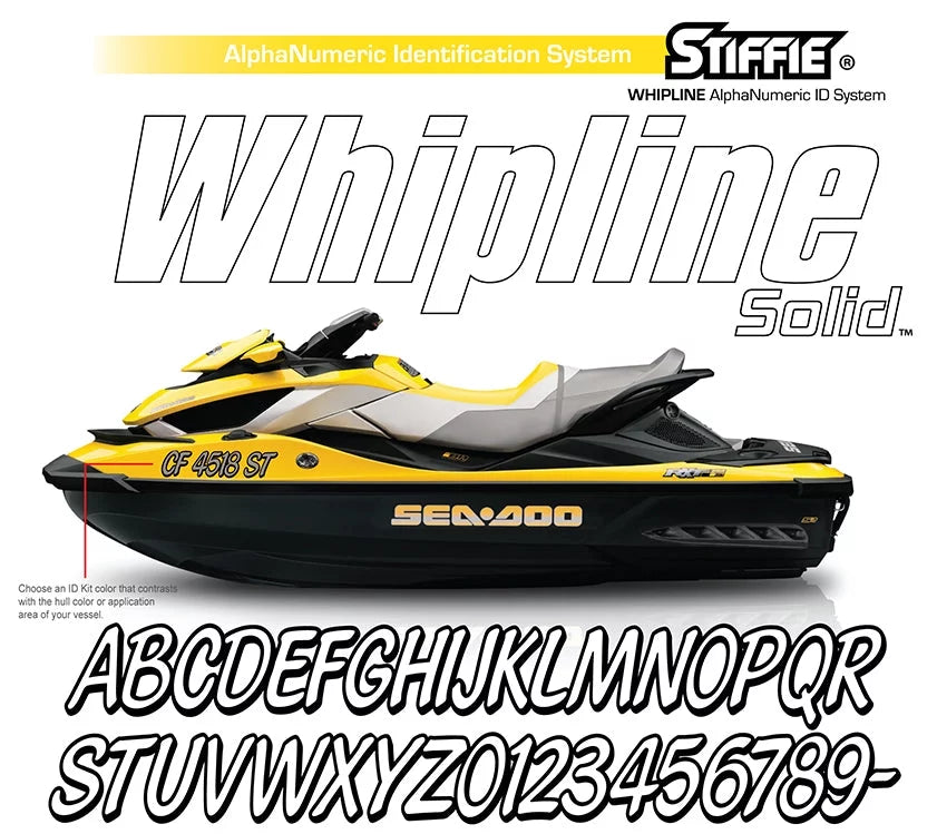 STIFFIE Whipline Solid White/Navy 3" Alpha-Numeric Registration Identification Numbers Stickers Decals for Boats & Personal Watercraft