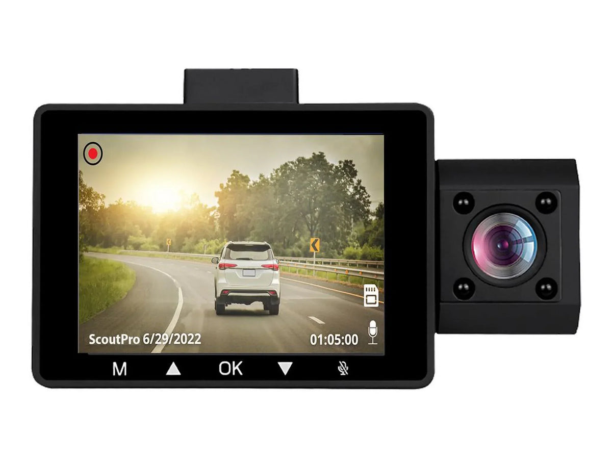 myGEKOgear by Adesso Scout Pro 2K 3-Channel Dash Cam Surveillance Edition with Front View, Cabin View, Rear - Wide Angle View - G-Sensor GOSP32G