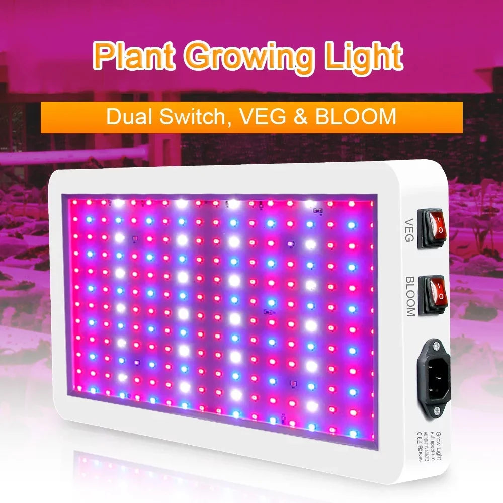 Abanopi 2000W LED Grow Light for Indoor Plants 312 LEDs Full Spectrum Veg and Bloom Dual Switch IP65 Waterproof Hanging Plant Growing Lamps for Seedlings Flowers Greenhouse