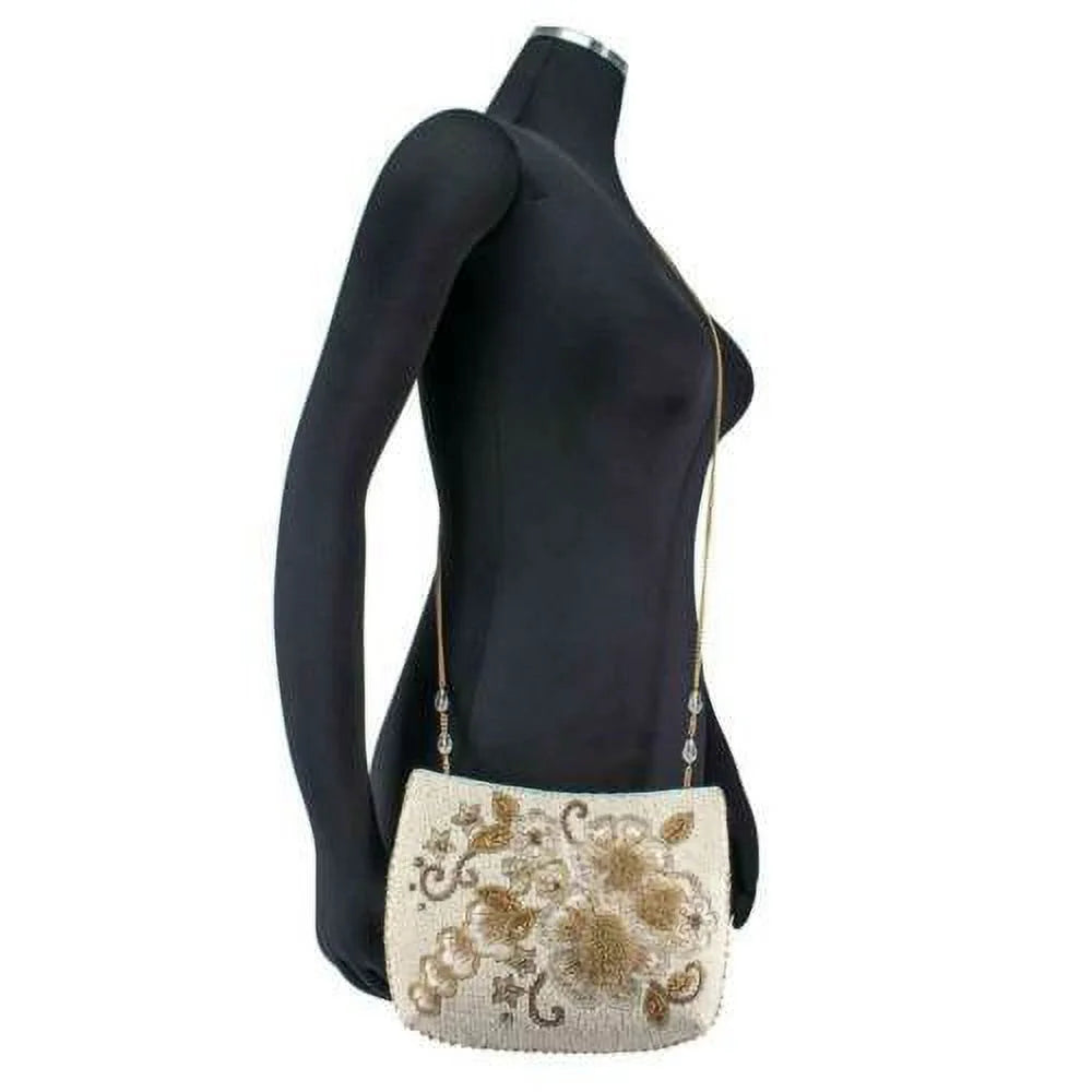 Mary Frances Radiance Crossbody Bridal Clutch Beaded White Bride Handbag Bag NEW