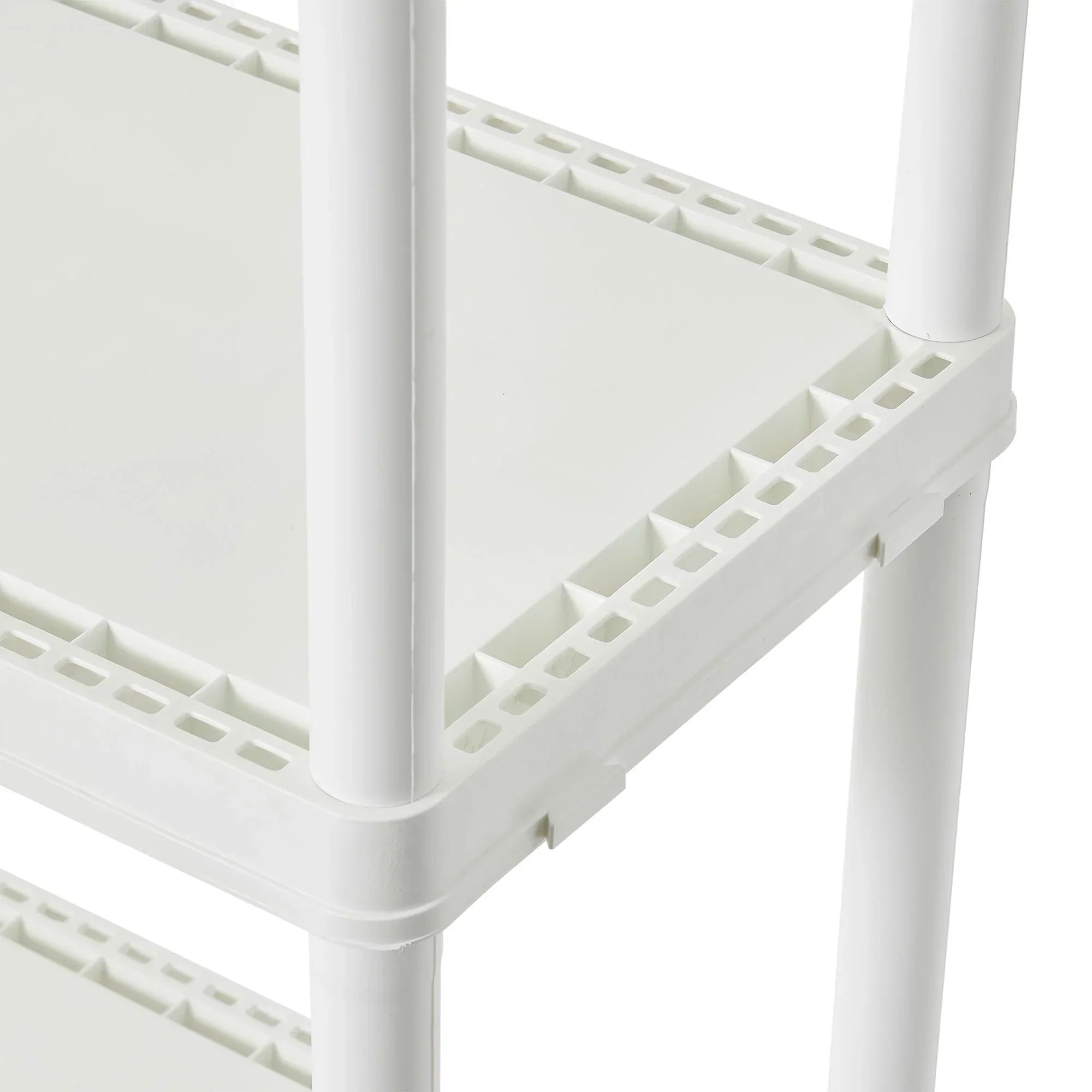 Gracious Living 4 Shelf Set Height Light Duty Storage Unit, White (2 Pack)