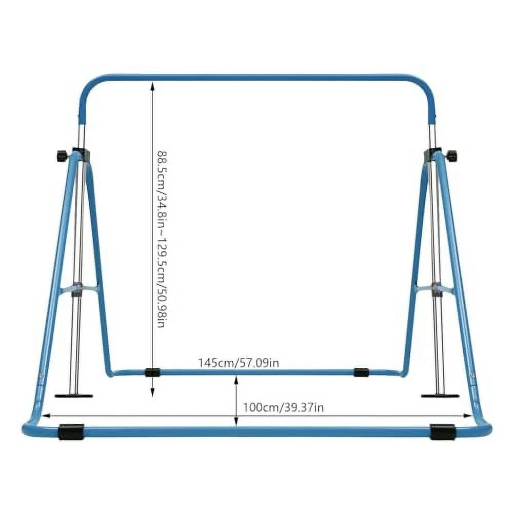 AKaSping Gymnastics Bars for Kids Expandable Adjustable Height Gymnastic Horizontal Bars Folding Junior Training Kip Bar Equipment for Home Indoor Floor Practice Gymnastics Training