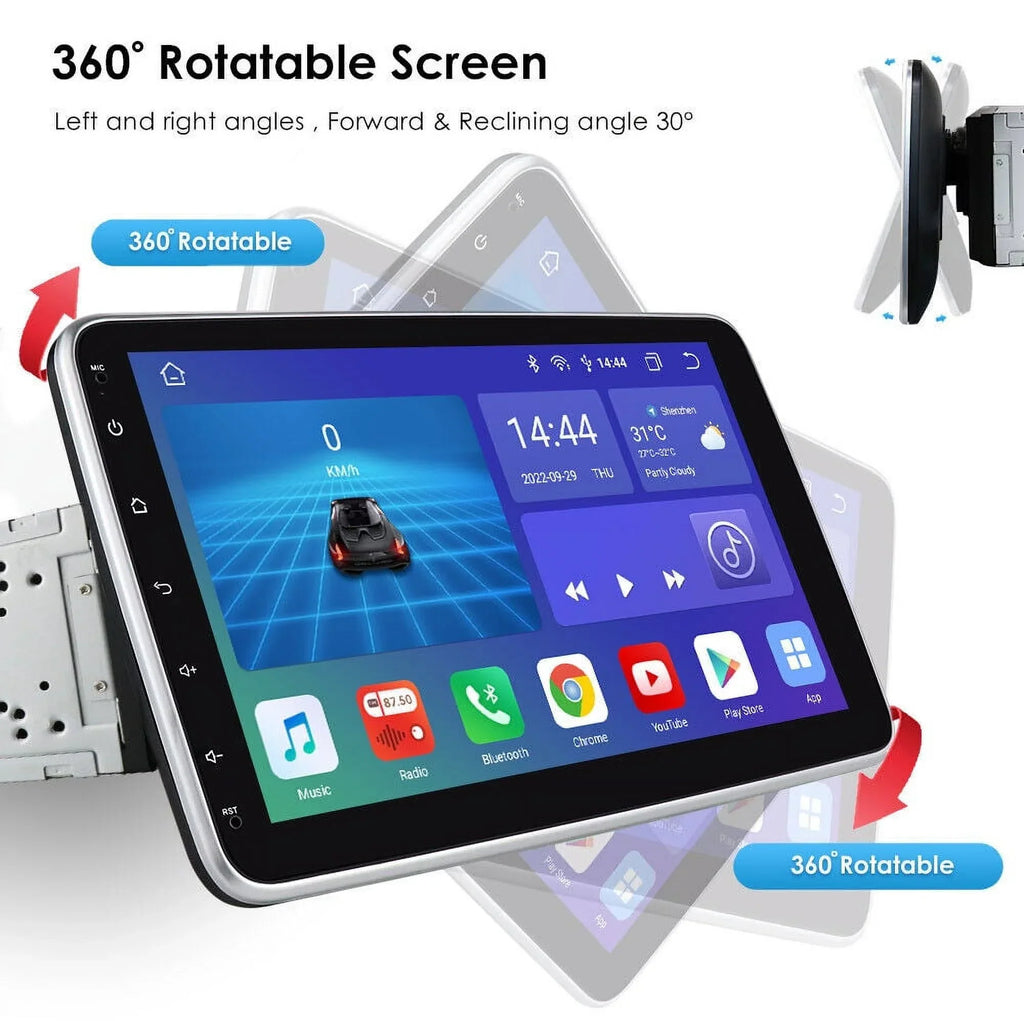 10.1" Rotatable Double 2DIN Android 12 Apple Carplay Car GPS Stereo Radio 4+32GB