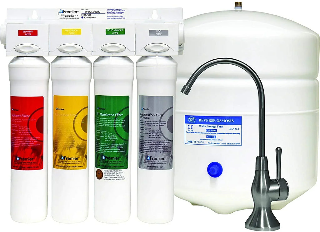 LIHONG WP531417 RO Pure Plus Reverse Osmosis Filtration System with Top-Mount Twist Faucet, Brushed Nickel, Standard