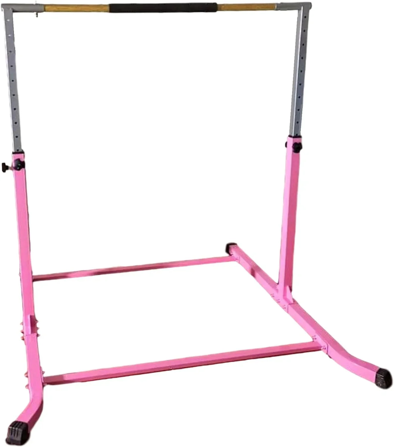 Expandable Pink Athletic Bar for Gymnastics Training with Free Removable Foam Pad