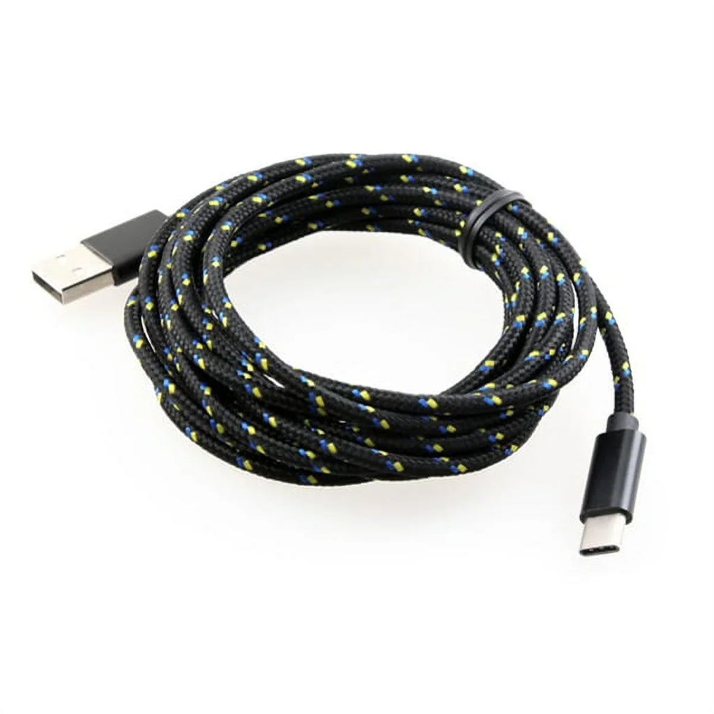 Rugged Durable Canvas Case Holster Metal Belt Clip w Black Durable Braided 10ft Long Type-C Cable Rapid Charger Sync USB Wire Y4P for Nokia 3.1 Plus - OnePlus 5T, 6, 6T, 7 Pro - Razer Phone 2