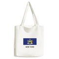 State Flag Outlines New York Tote Canvas Bag Shopping Satchel Casual Handbag