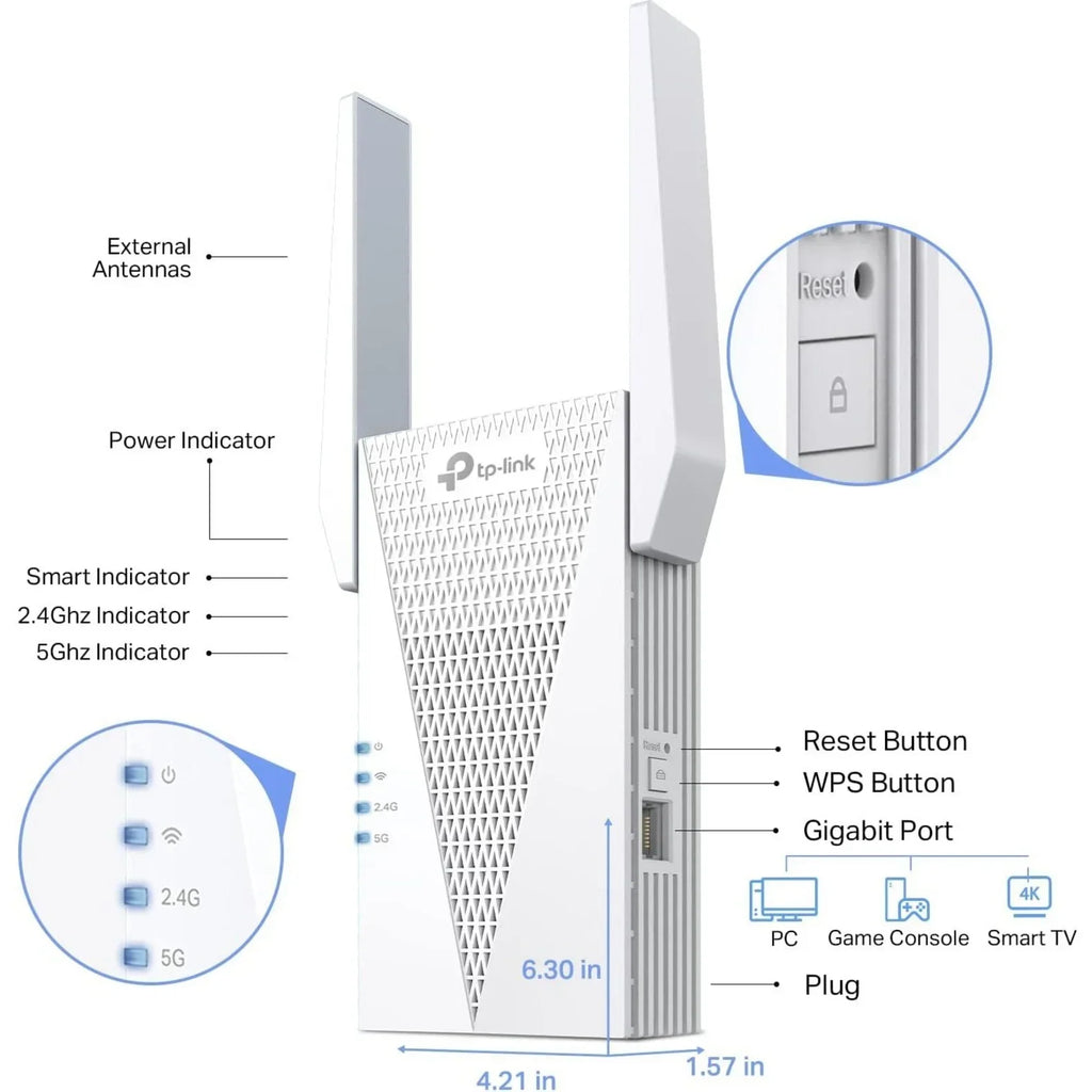 TP-Link RE715X AX3000 Mesh WiFi 6 Extender