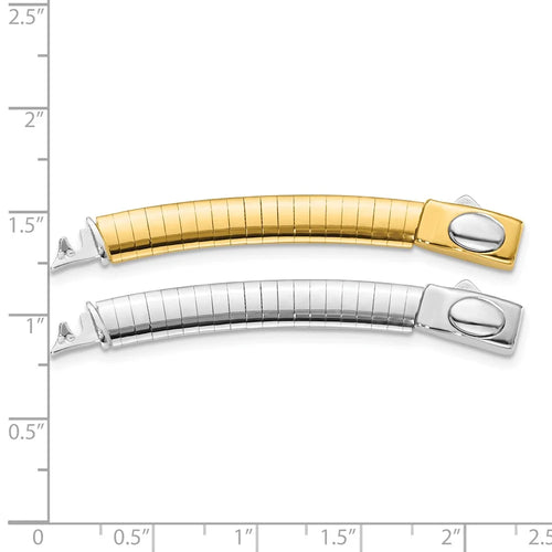 14k 6mm White & Yellow Domed Omega Extender for Necklace QROMX6