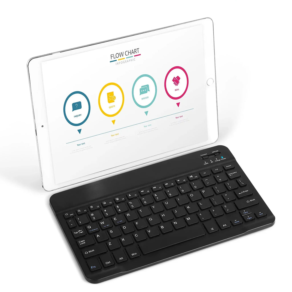 Rechargeable Bluetooth Keyboard and Mouse Combo Ultra Slim Full-Size Keyboard and Ergonomic Mouse for ZTE Axon 30 Ultra 5G and All Bluetooth Enabled Mac/Tablet/iPad/PC/Laptop - Onyx Black