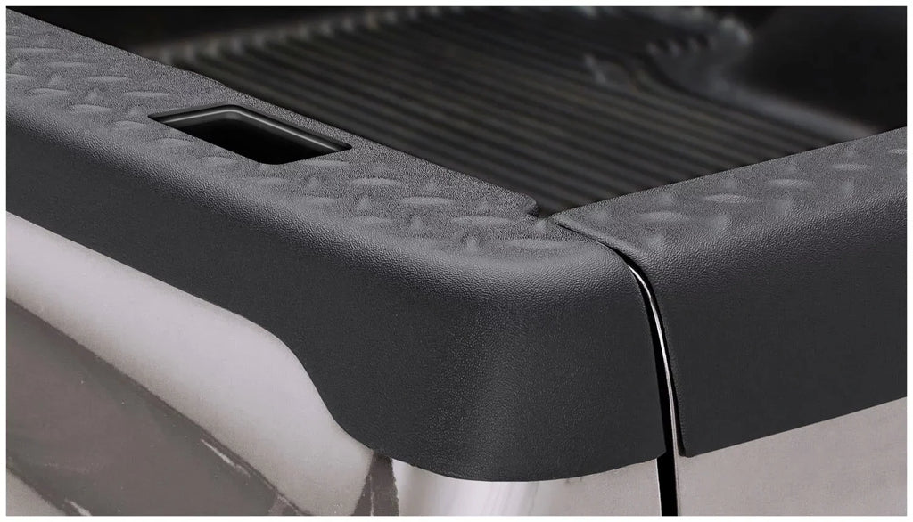 Bushwacker by RealTruck Ultimate BedRail Caps - DiamondBack w/ Stake Holes|2-Pc, Black, Smooth|29508|Compatible with 1993-2011 Ford Ranger w/ 6' Bed; 1994-1997 Mazda B4000 w/ 6' Bed (Exc STX Models)