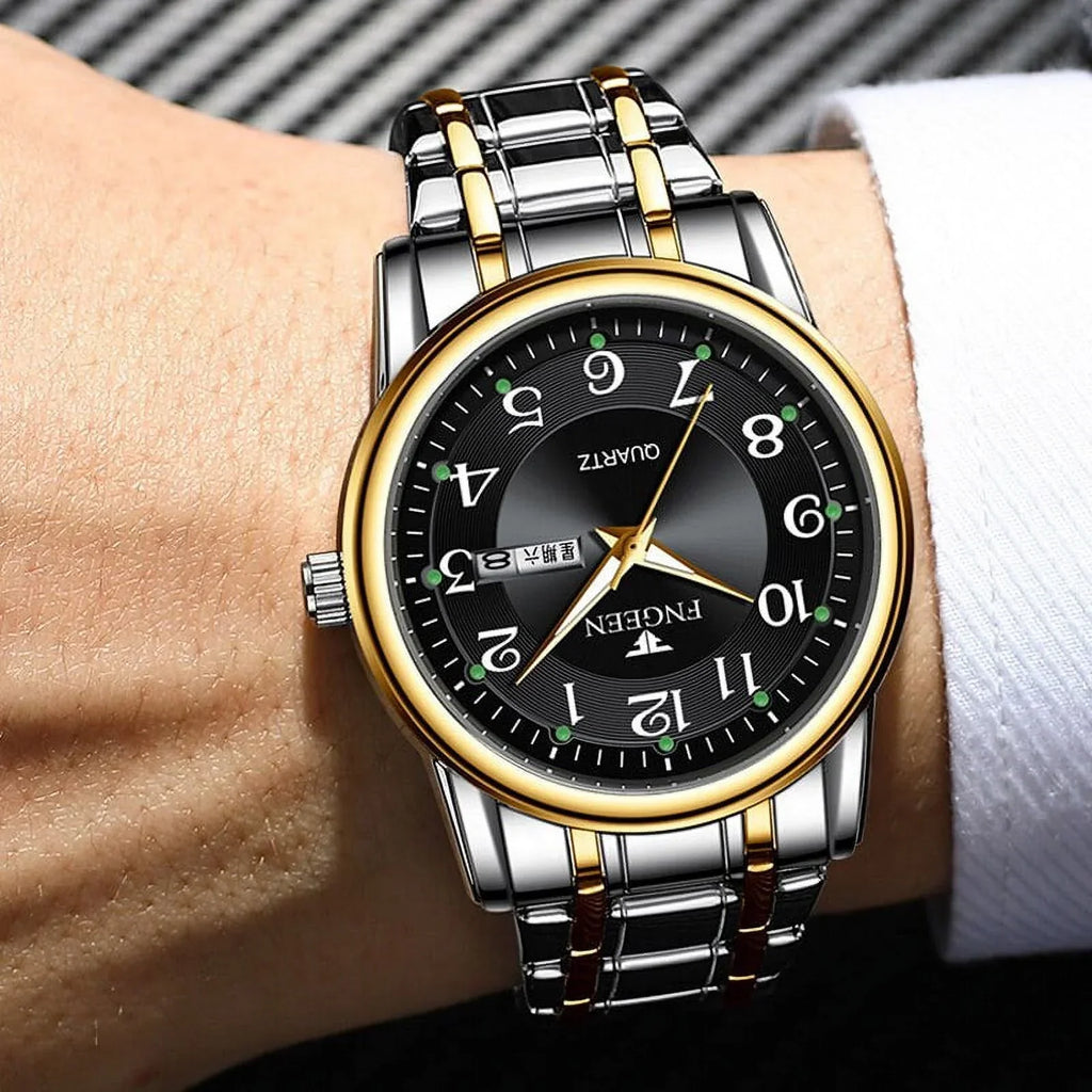 FNGEEN Men Watch Top Luxury Brand Quartz Mens Watches Sport Wristwatch Man Stainless Steel Luminous Hands Relogio Masculino