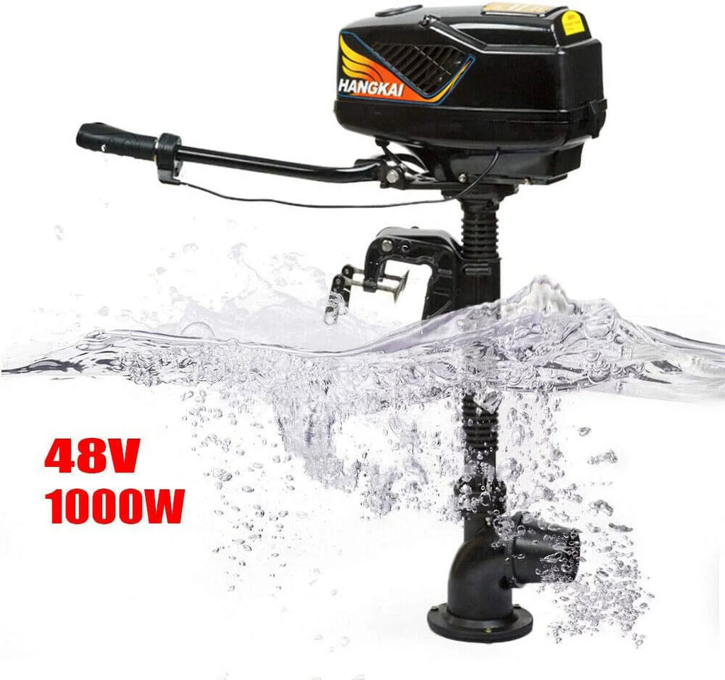 MONIPA 4HP 48V 1000W Electric Outboard Motor Inflatable Fishing Boat Engine Jet Pump Outboard Motor Rubber Tiller Control Brushless Outboard Motor