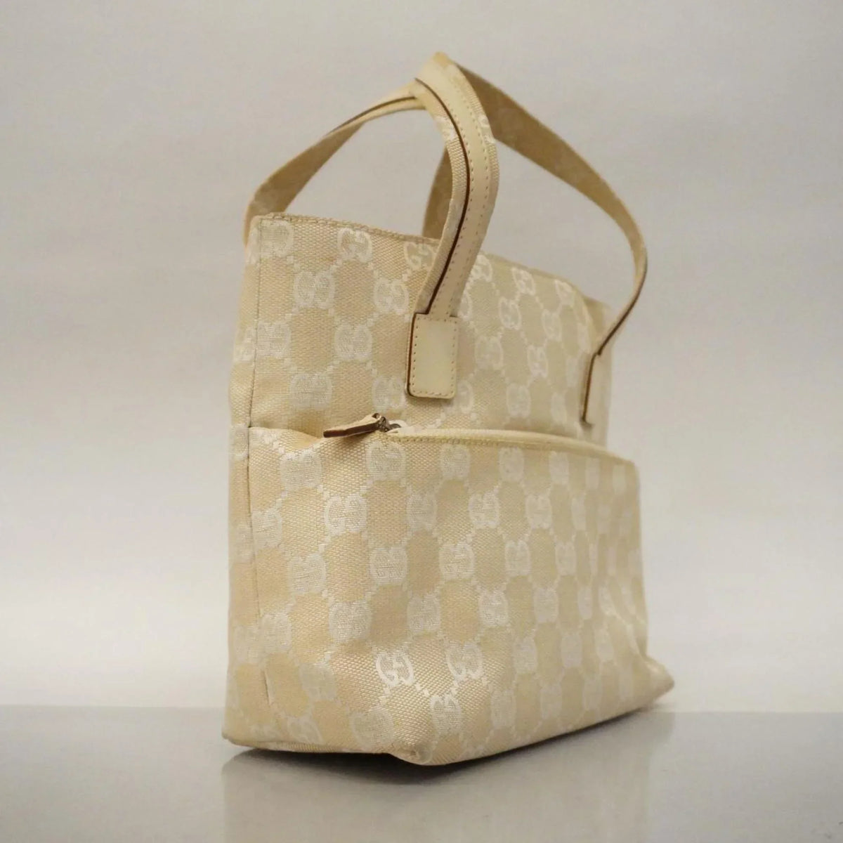 Pre-Owned Gucci Handbag GG Canvas 002 1079 Leather Ivory Women's (Good)
