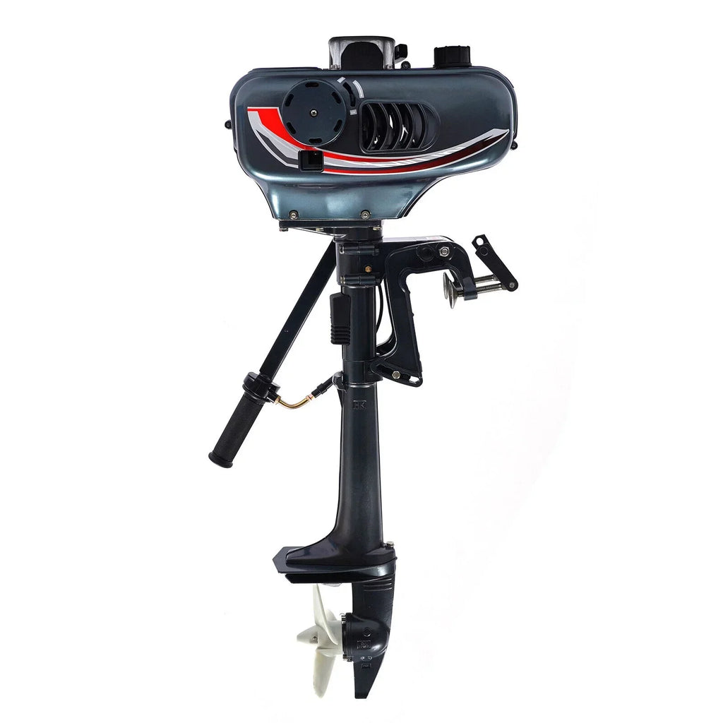 2-Stroke 3.5HP Outboard Motor Fishing Boat Petrol Engine CDI System 10 Km / H