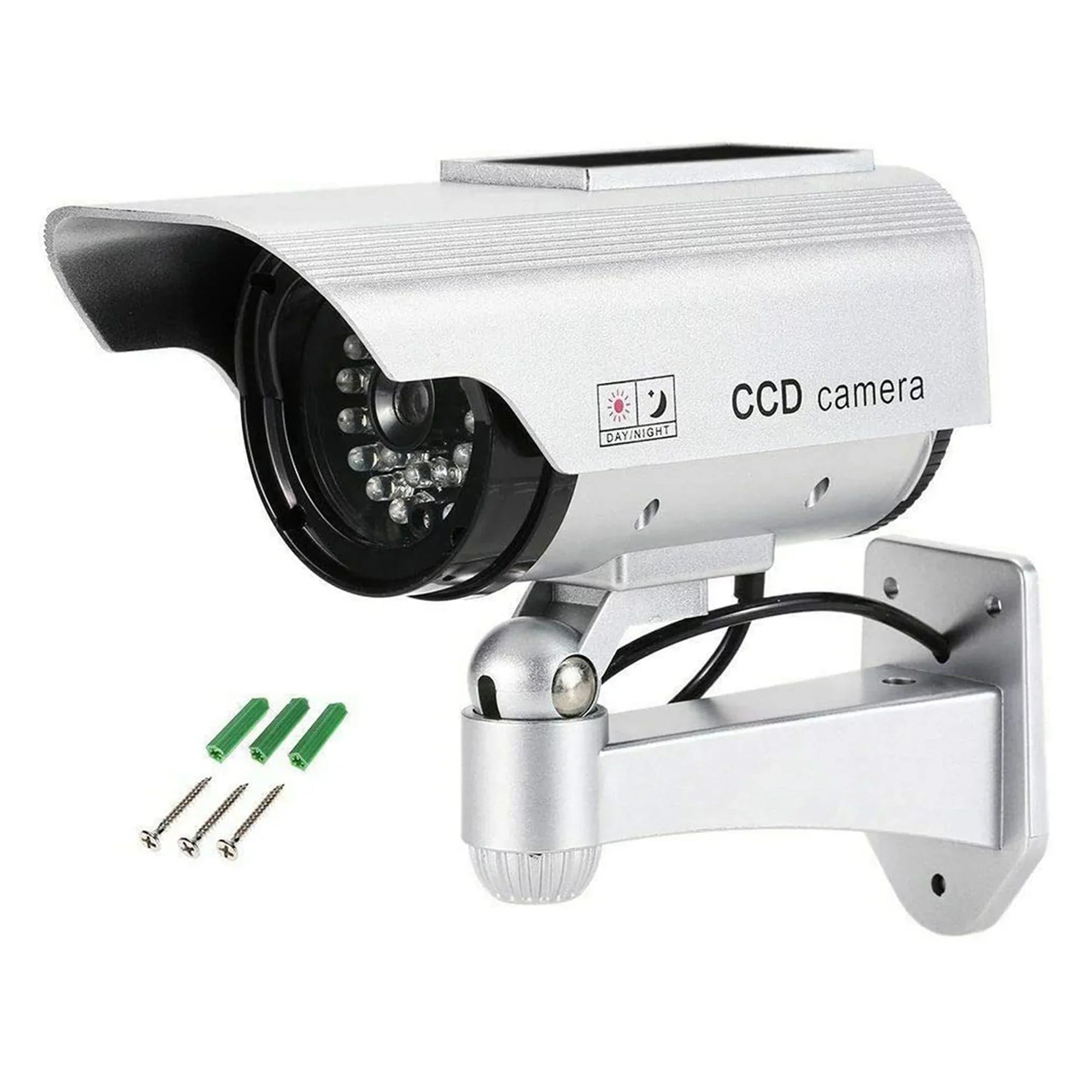 Solar Power Simulation Monitor, Wall Mounted 360 Degree Rotation Fake Camera for Indoor, Outdoor