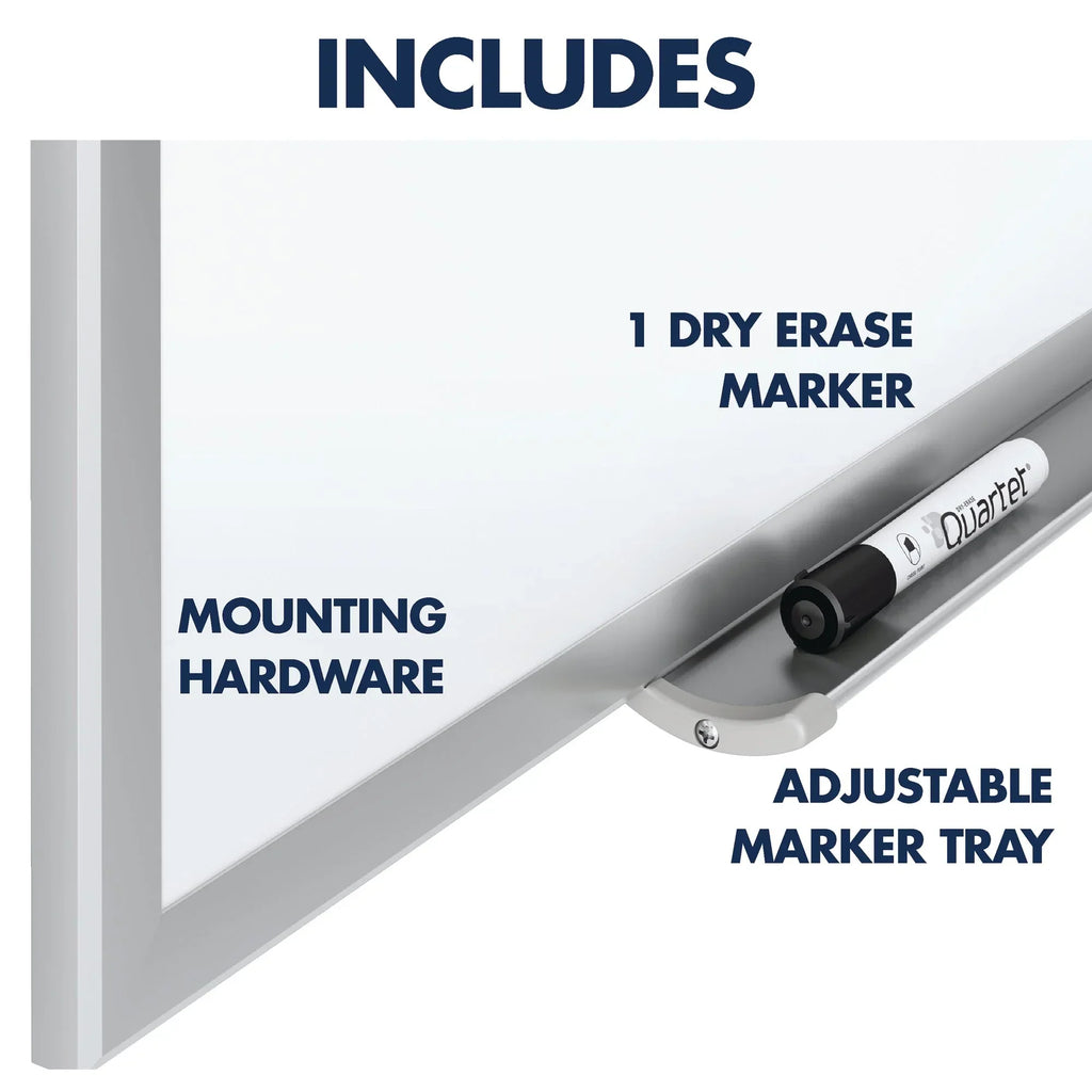 Quartet Classic Nano-Clean Magnetic Dry-Erase Board, 36" x 24" (3' x 2'), Silver Aluminum Frame