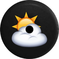 2018 2019 Wrangler JL Backup Camera Text Emoji Sun Cloud Spare Tire Cover for Jeep RV 32 Inch