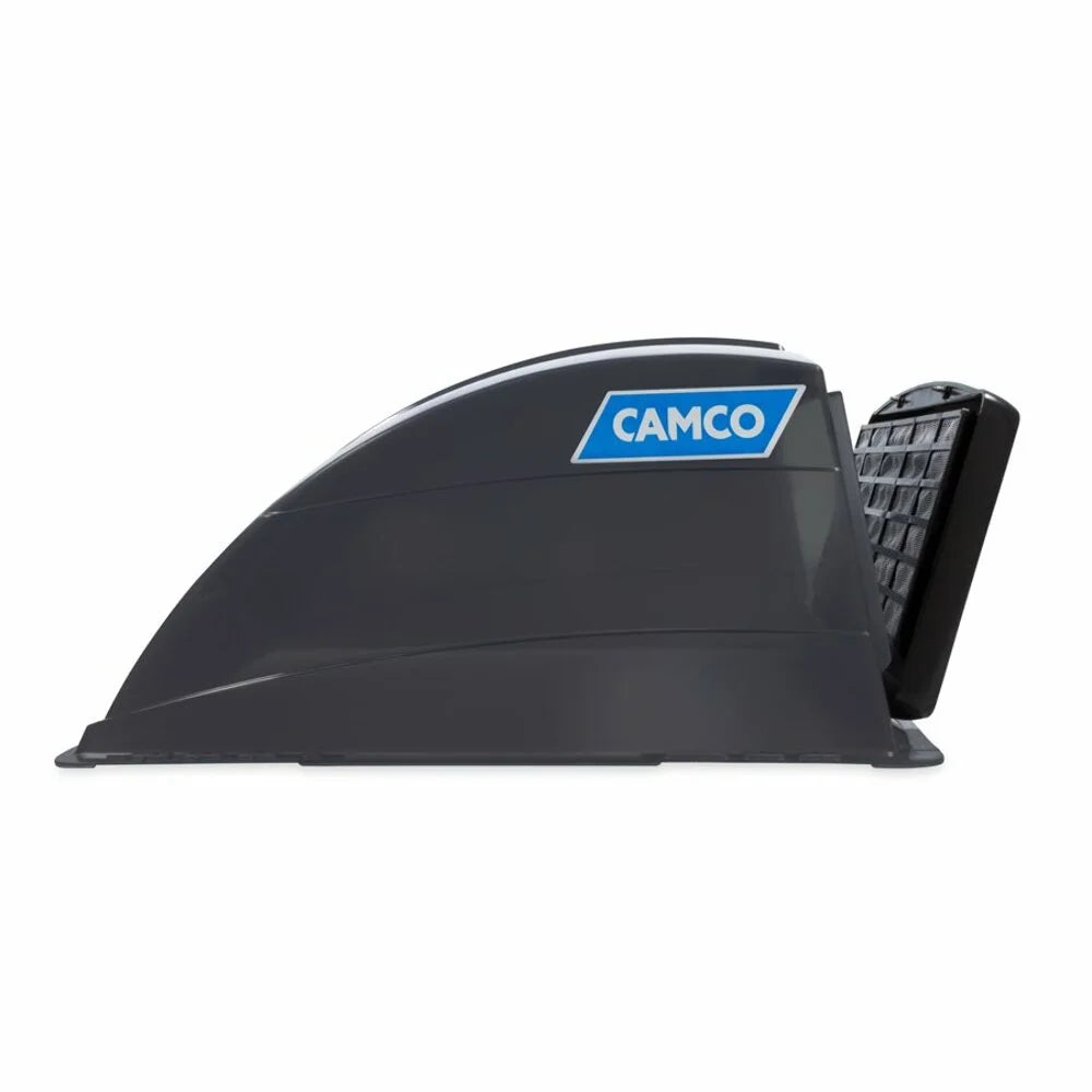 Camco Camper/RV Roof Vent Cover | Features High Flow Ventilation with an Aerodynamic Design, Heavy-Duty UV Stabilized Resin Construction, and Easy Installation | Smoke Grey (40453)