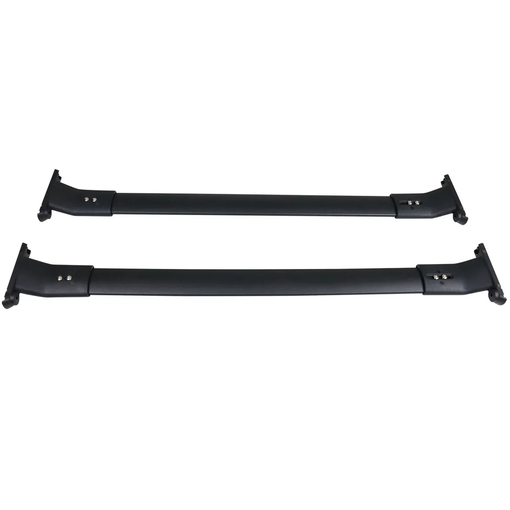 Ikon Motorsports Compatible with 13-16 Mazda CX-5 CX5 OE Style Cross Bar Roof Rack Black Aluminum