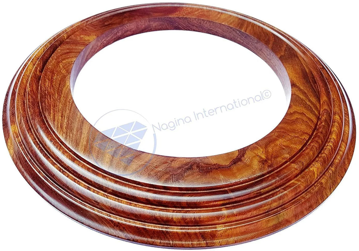 Nagina International Polished Handcrafted Wooden Base | Solid Hardwood Frame (16 Inches)