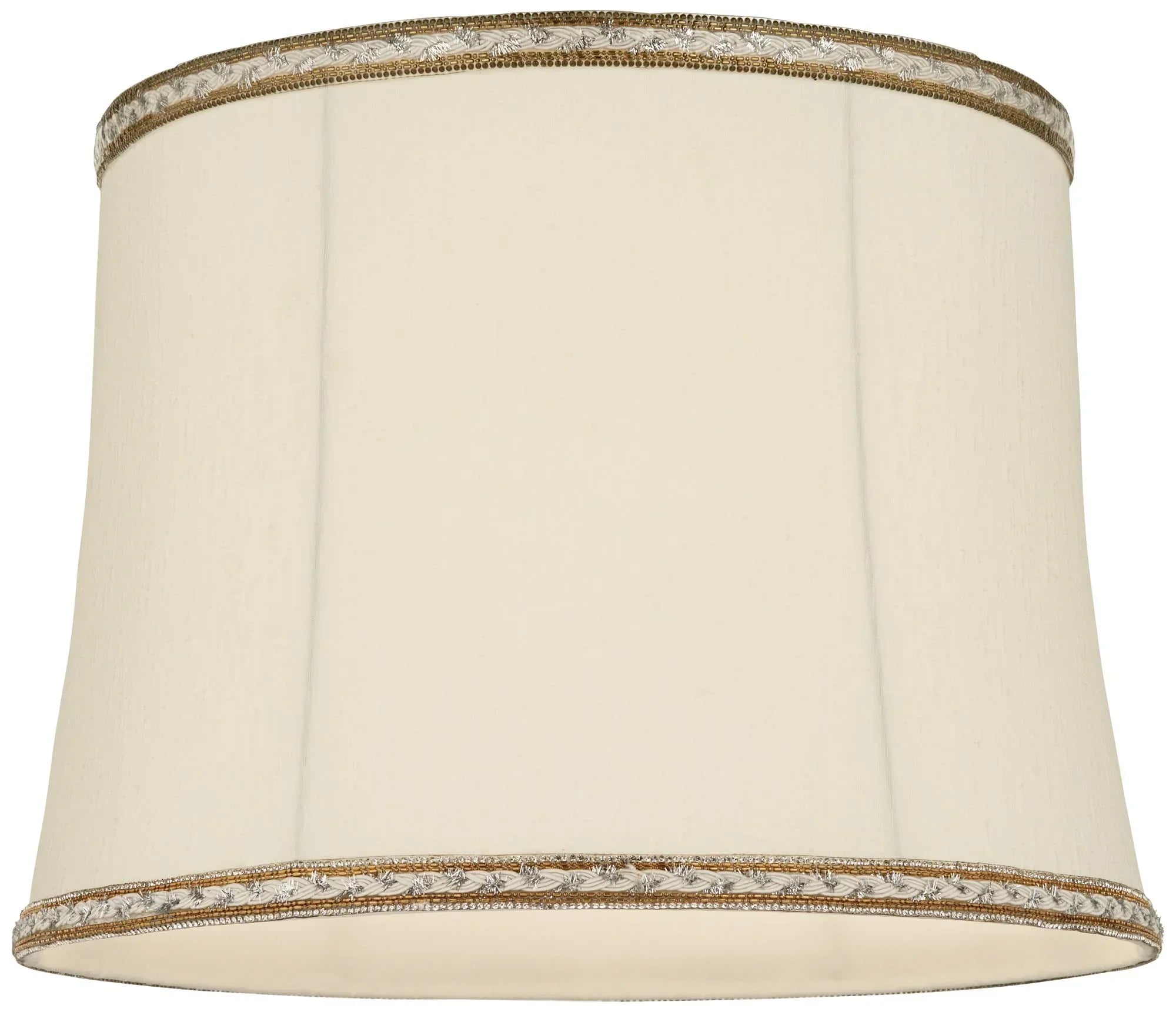 Springcrest Milano Drum Lamp Shades Cream Medium 14" Top x 16" Bottom x 12" High Washer Replacement Harp and Finial Fitting