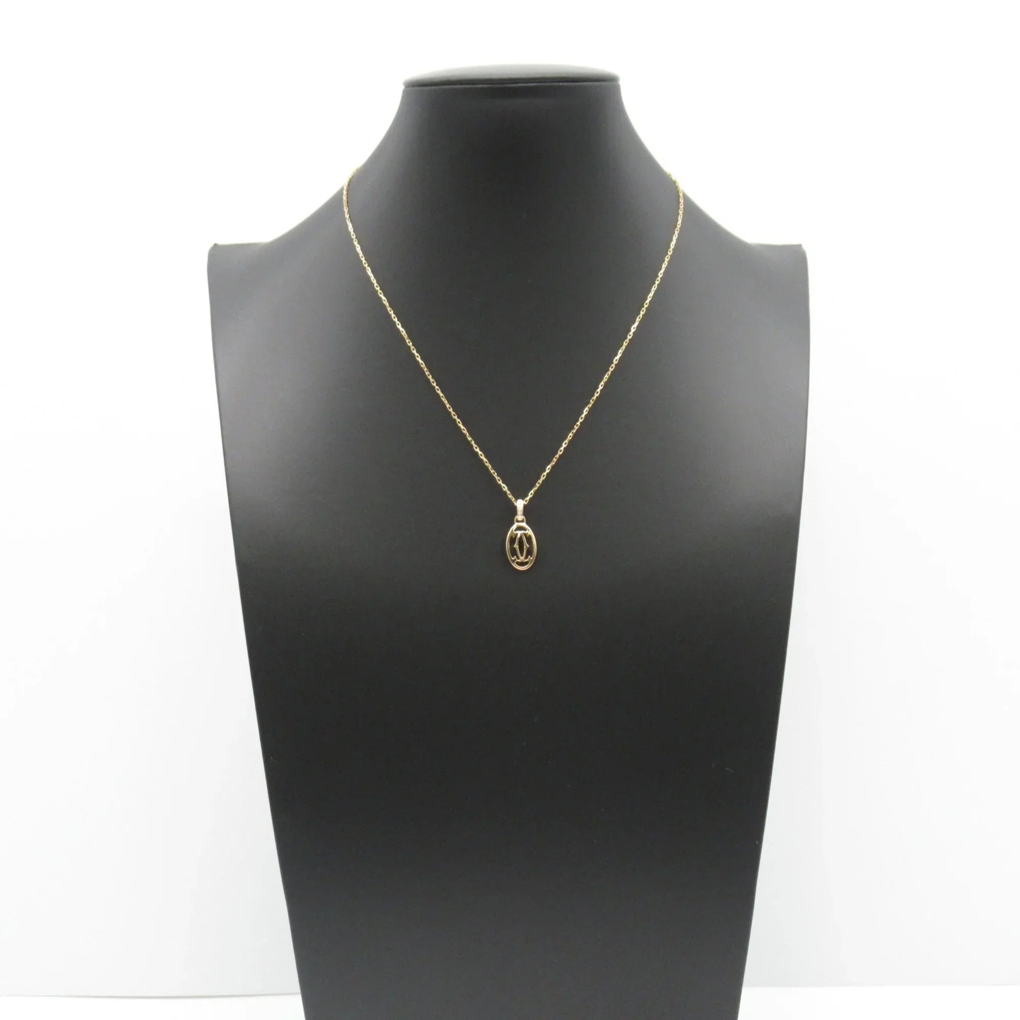 Pre-Owned CARTIER Logo double diamond Necklace Necklace Clear  K18PG(Rose Gold) Clear (Good)