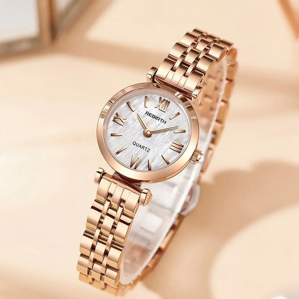 Rose Gold 2022 Women Fashion Watch Creative Ladies Wrist Watch Stainless Steel Stylish Desgin Quartz Watches for Female reloj
