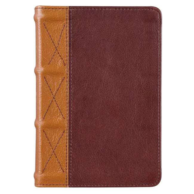 KJV Compact & Large Print Bible, Toffee & Brandy Two-Tone Faux Leather