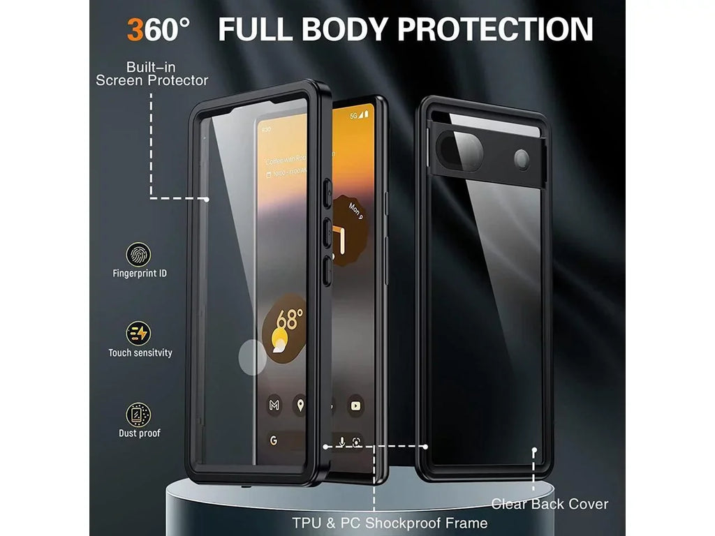 Google Pixel 6A Waterproof Case, IP68 Waterproof Shockproof Protective Case with Screen Protector Underwater Clear Back Cover for Google Pixel 6A 5G