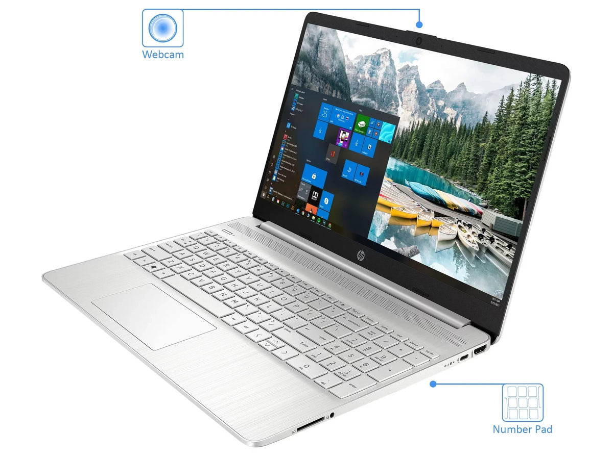HP 15 Laptop, 15.6" FHD Display, AMD Ryzen 5 5500U Upto 4.0GHz, 32GB RAM, 1TB NVMe SSD, Vega 6, HDMI, Card Reader, Wi-Fi, Bluetooth, Windows 10 Home