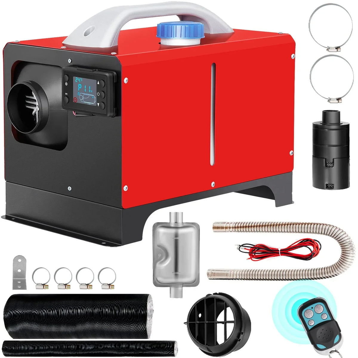 VEVOR 5KW 12V Diesel Air Heater with Remote Control and LCD, Fast Heating Mini Truck Heater for RV, Boat, Bus, Car Trailer, Motorhomes