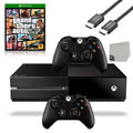 Microsoft Xbox One Original 500GB Gaming Console Black HDMI Cable 2 Controller Included With GTA V Game BOLT AXTION Bundle Like New