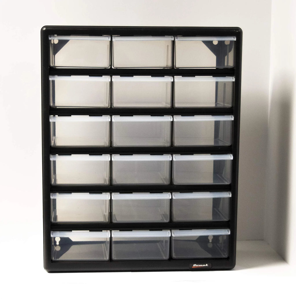 Homak HA01018001 18 Drawer Parts Organizer