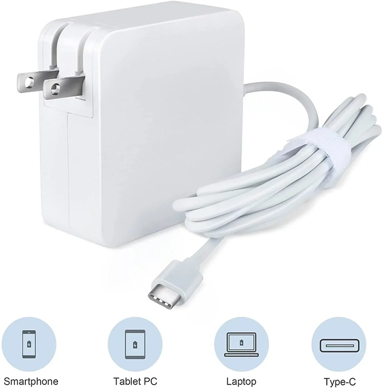 K-MAINS White 65W USB Type-C AC Adapter Charger Replacement for Lenovo 100e Chromebook 1st Gen Type 81ER