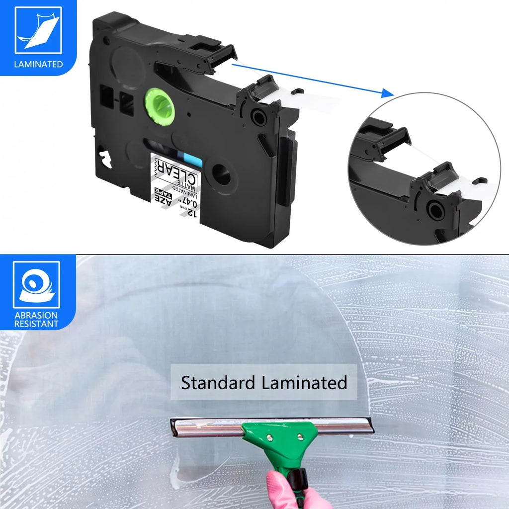 GREENCYCLE 30PK Compatible for Brother P-touch Black on Matte Clear 12mm 0.47" TZe-M31 TZ-M31 TZM31 TZeM31 Laminated Label Tape