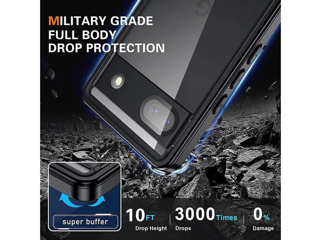 Google Pixel 6A Waterproof Case, IP68 Waterproof Shockproof Protective Case with Screen Protector Underwater Clear Back Cover for Google Pixel 6A 5G