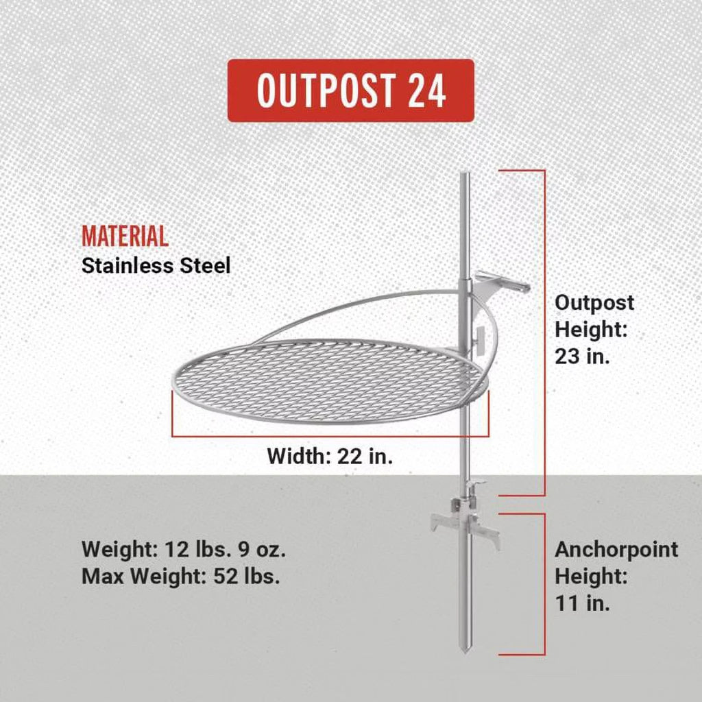 Breeo Outpost 24 Silver Camp Grill 34 in. H X 27 in. W 1 pk