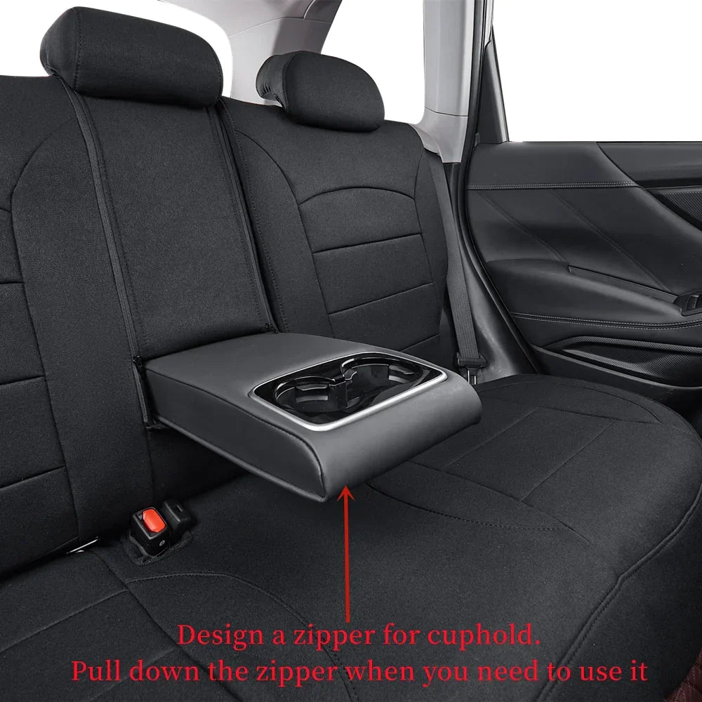 Coverdream Custom Fit KONA Car Seat Covers for Hyundai KONA 2018 2019 2020 2021 2022 2023 - Polyester (Black,Full Set)