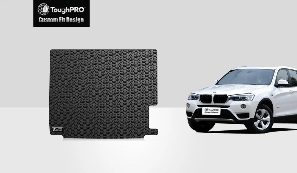 ToughPRO - Trunk Mat Compatible with BMW X3 - All Weather Heavy Duty (Made in USA) - Black Rubber - 2013