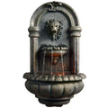 Home Outdoor Tiered Lion Head Stone Wall Fountain with LED Light, Antique Bronze Garden Decoration Outdoor USA