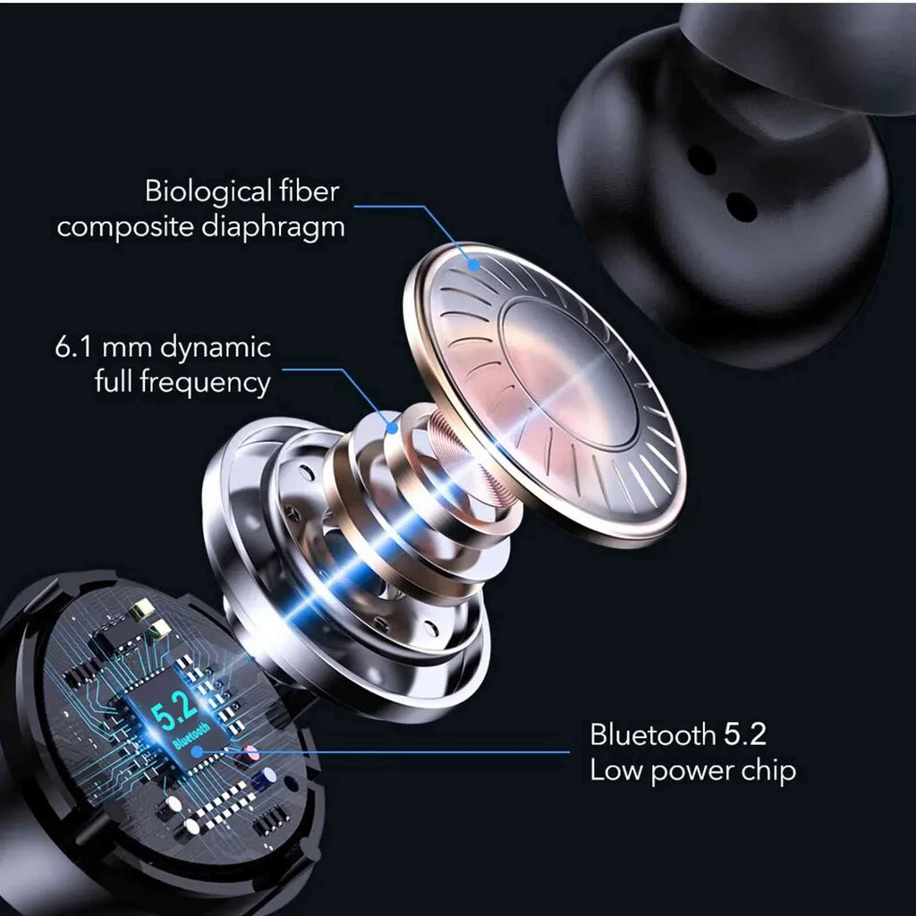 UrbanX True Wireless Bluetooth Earbuds + Charging Case, Black, Dual Connect, IPX5 Water Resistance, Bluetooth 5.2 Connection, Balanced, Bass Boost Compatible with Lenovo K14 Plus