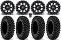 Fuel Maverick 15" Wheels Black 30" Warrior XT Sticky Tires Kawasaki Teryx Mule