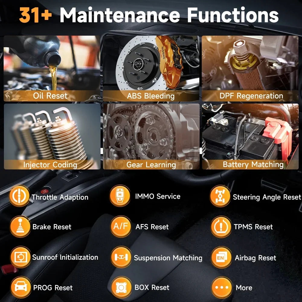 FOXWELL Scanner NT909  Bidirectional Control OBD2 Scanner Code Reader ECU Coding Key TPMS Programmer Diagnostic Scan Tool