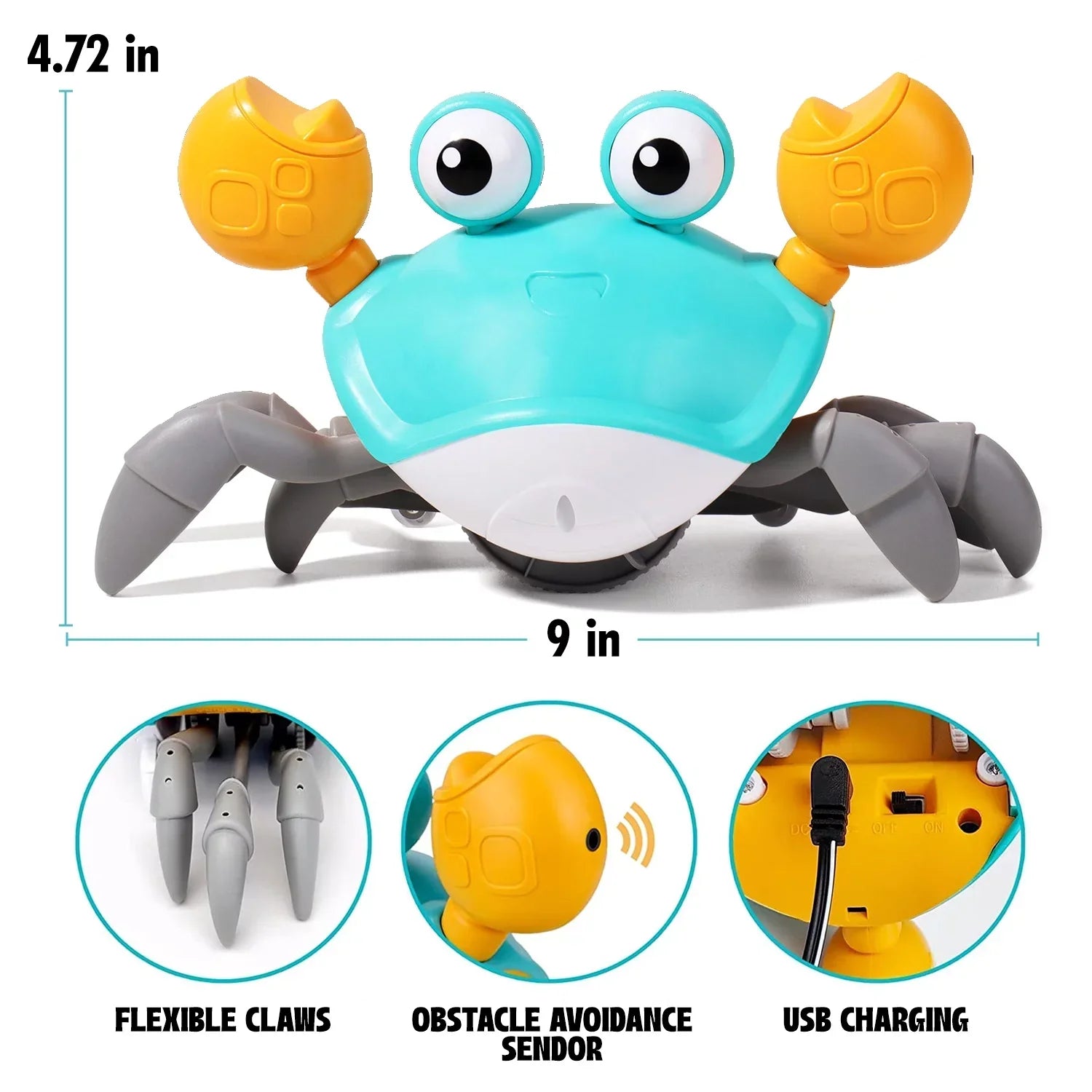 Acantha Baby Crawling Toys Crab For 3 4 5 6 7 8 9 10 11 12 Babies And 36 Months Old Toddlers Learning Crawl And Music Development Interactive Birthday Gift